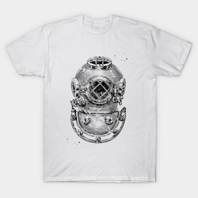 Diving helmet T-Shirt by erzebeth